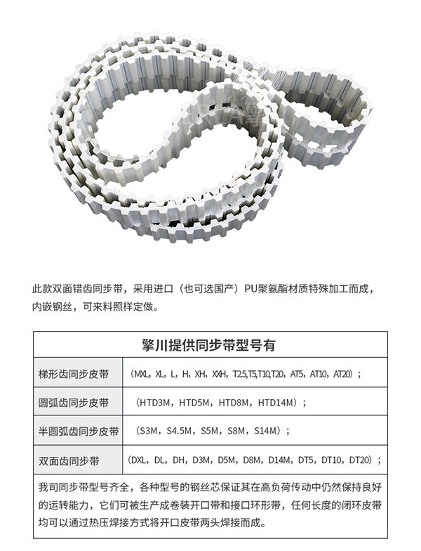 雙面齒<a href='http://5885889.cn/' target='_blank'><u>PU同步帶</u></a>定制